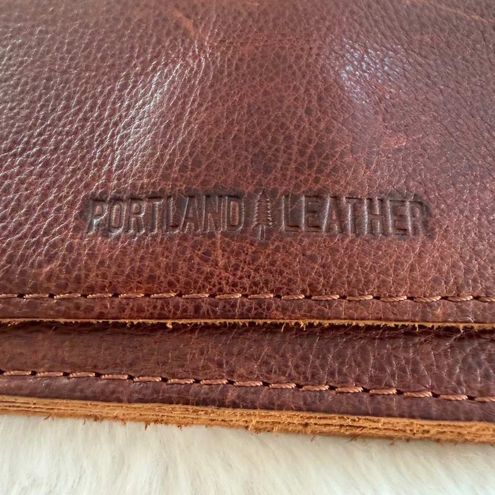 Portland Leather Rich Brown Clutch - Picture 2 of 7